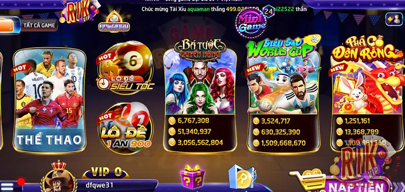 Sảnh cược Play Rikvip bet hấp dẫn, chất lượng